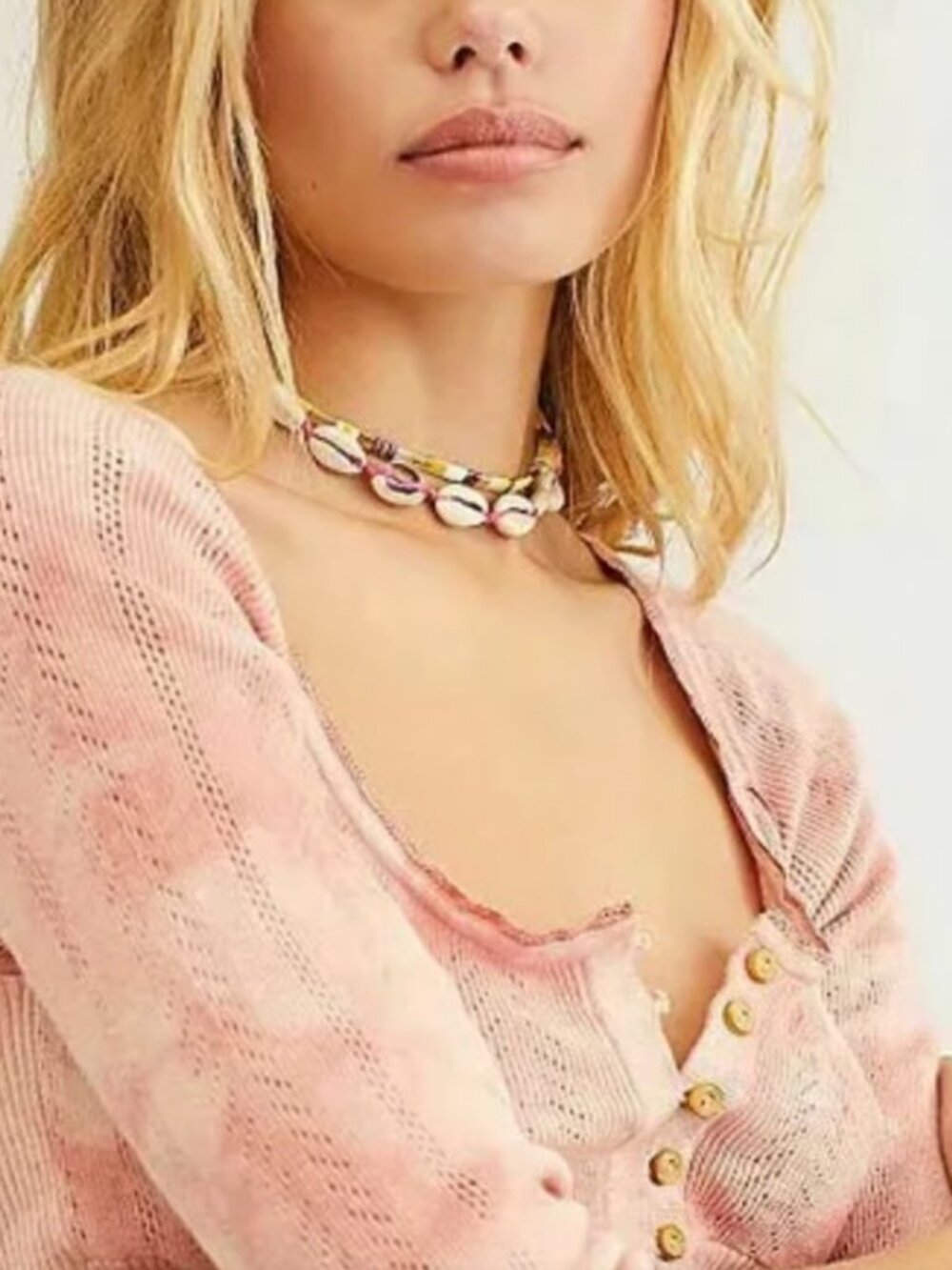 Free People Rory Henley Scoop Neck Thermal Top Cotton Romantic Boho Small - Picture 2 of 11